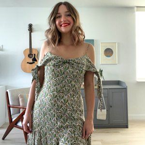 Anthropologie Londonderry Palm Leaf Wide Leg Jumpsuit